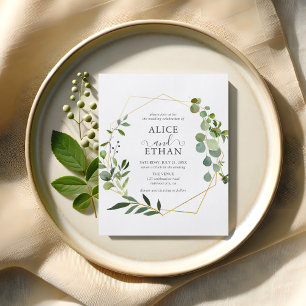 Prospectus 11,4 Cm X 14,2 Cm Budget vert moderne QR Code Faire-part de mariage