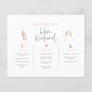 Prospectus 11,4 Cm X 14,2 Cm budget Watercolor champagne en fin de semaine 3 jo