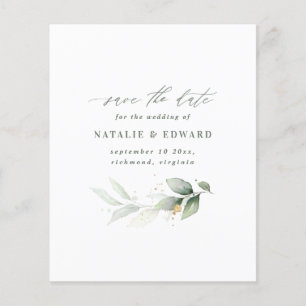 Prospectus 11,4 Cm X 14,2 Cm budget Watercolor feuillage mariage enregistrer la