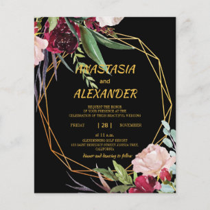 Prospectus 11,4 Cm X 14,2 Cm Budget wedding invitation Flyer