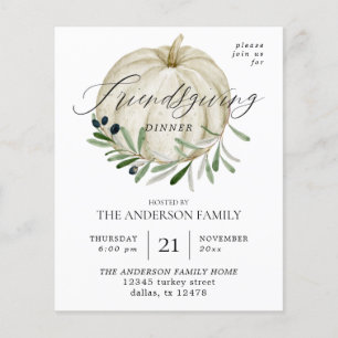 Prospectus 11,4 Cm X 14,2 Cm Budget White Citrouille Friendsgiving