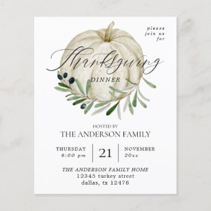 Prospectus 11,4 Cm X 14,2 Cm Budget White Citrouille Thanksgiving