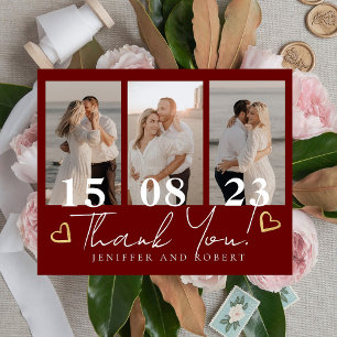 Prospectus 11,4 Cm X 14,2 Cm Burgundy Budget Mariage Photo Cartes de remercieme