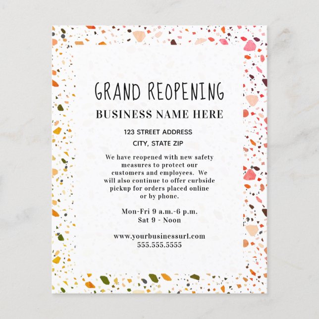 Prospectus 11,4 Cm X 14,2 Cm Business Grand Réouverture Couverture Couverture T (Devant)