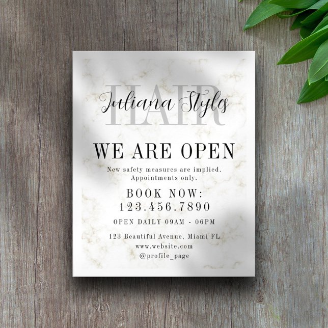 Prospectus 11,4 Cm X 14,2 Cm Cadre blanc minimaliste élégant en marbre (Créateur téléchargé)