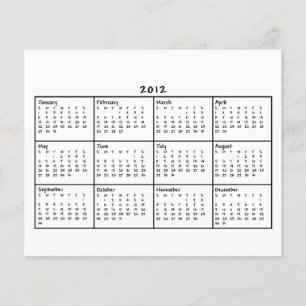 Prospectus 11,4 Cm X 14,2 Cm Calendrier 2012