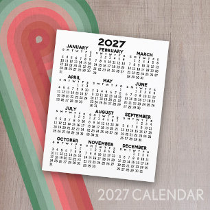 Prospectus 11,4 Cm X 14,2 Cm Calendrier annuel 2027 - Minimaliste de base