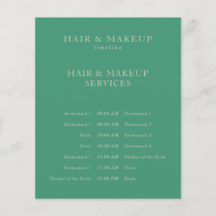 Prospectus 11,4 Cm X 14,2 Cm Calendrier de maquillage des cheveux Mariages à bu