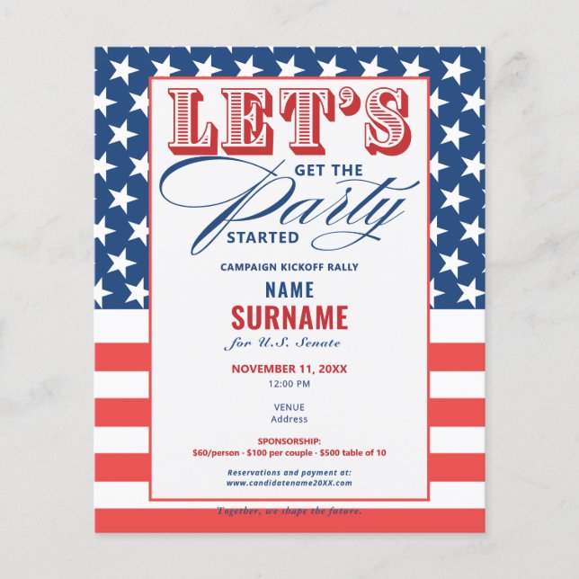 Prospectus 11,4 Cm X 14,2 Cm Campagne de collecte de fonds politique Démocratiq (Devant)