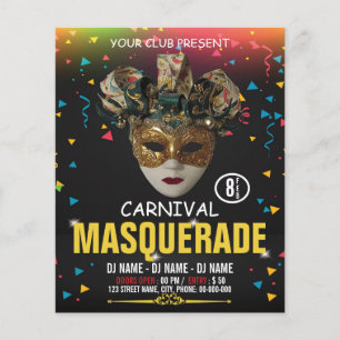 Prospectus 11,4 Cm X 14,2 Cm Carnival Party Flyer
