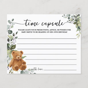 Prospectus 11,4 Cm X 14,2 Cm Carte de conseil Baby shower de la capsule de temp