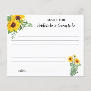 Prospectus 11,4 Cm X 14,2 Cm Carte de Fête des mariées Sunflower pour Couple