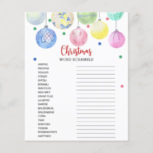 Prospectus 11,4 Cm X 14,2 Cm Carte de jeu de désordre de mots de Noël
