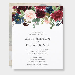 Prospectus 11,4 Cm X 14,2 Cm Carte de mariage photo QR Code jardin bohème pas c