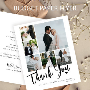 Prospectus 11,4 Cm X 14,2 Cm Carte de remerciement de mariage simple multi-phot