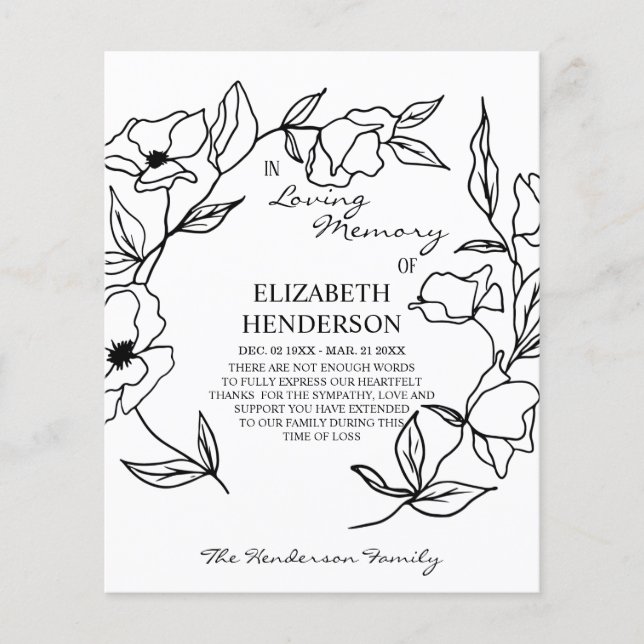 Prospectus 11,4 Cm X 14,2 Cm Carte de remerciements en mémoire de sympathie pou (Devant)