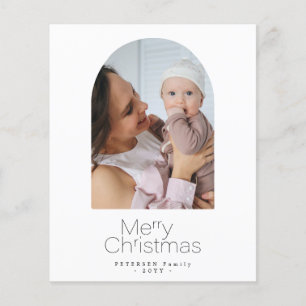 Prospectus 11,4 Cm X 14,2 Cm Carte de vacances de Noël minimaliste photo budget