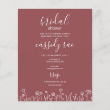 Carte d'invitation Baby Shower Budget Boho Fleur F