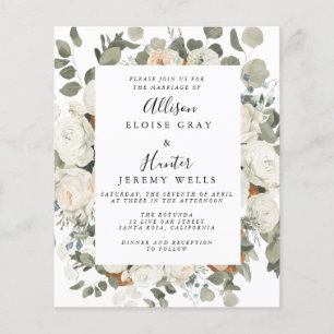 Prospectus 11,4 Cm X 14,2 Cm Carte d'invitation de mariage économique Flyer
