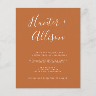 Prospectus 11,4 Cm X 14,2 Cm Carte d'invitation de mariage en terre cuite à pet