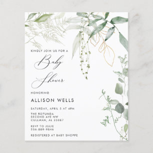 Prospectus 11,4 Cm X 14,2 Cm Carte d'invitation moderne pour une baby shower