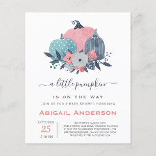 Prospectus 11,4 Cm X 14,2 Cm Carte d'invitation pour Baby Shower Little Pumpkin