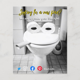 Prospectus 11,4 Cm X 14,2 Cm carte postale de l'immobilier crampé toilette