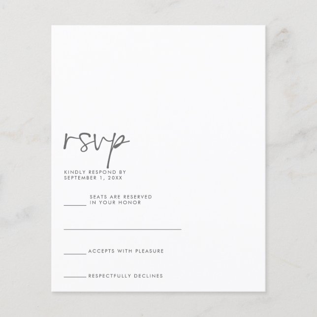 Prospectus 11,4 Cm X 14,2 Cm Carte RSVP BUDGET (Devant)