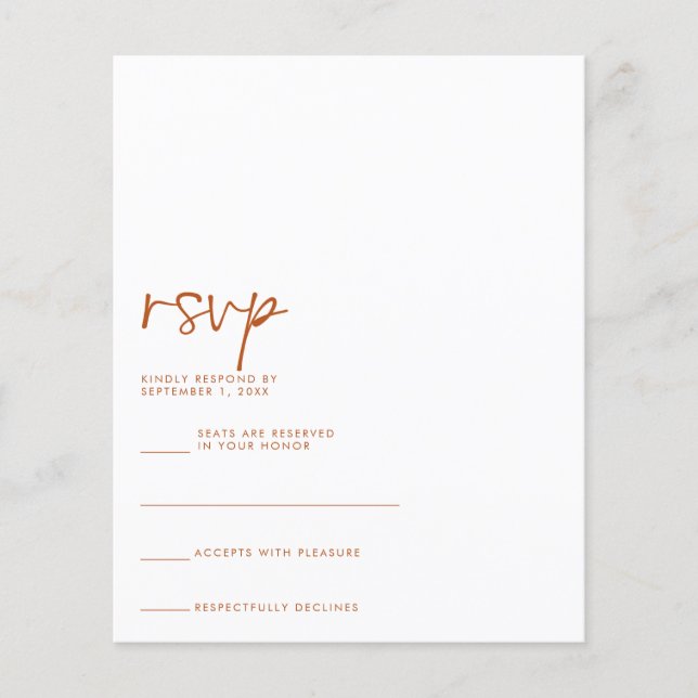 Prospectus 11,4 Cm X 14,2 Cm Carte RSVP BUDGET (Devant)