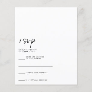 Prospectus 11,4 Cm X 14,2 Cm Carte RSVP BUDGET