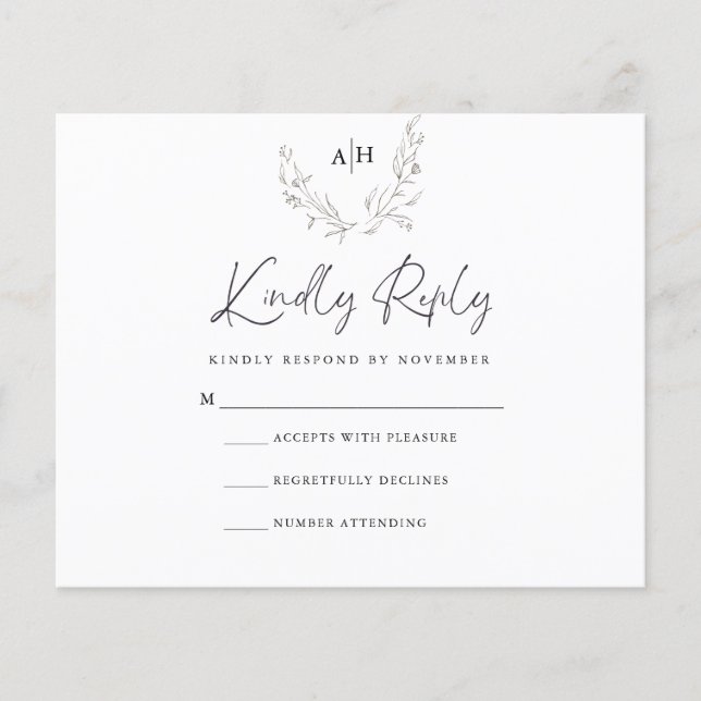 Prospectus 11,4 Cm X 14,2 Cm Carte RSVP budgétaire (Devant)