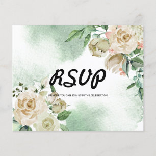 Prospectus 11,4 Cm X 14,2 Cm Carte RSVP Watercolor Budget. Flyer