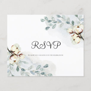 Prospectus 11,4 Cm X 14,2 Cm Carte RSVP Watercolor Budget. Flyer