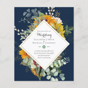Prospectus 11,4 Cm X 14,2 Cm Cartons d'invitation de mariage floraux BUDGET Vio