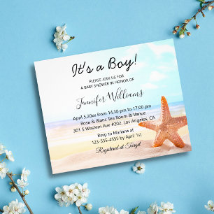 Prospectus 11,4 Cm X 14,2 Cm c'est un garçon, baby shower, invitation photo de 