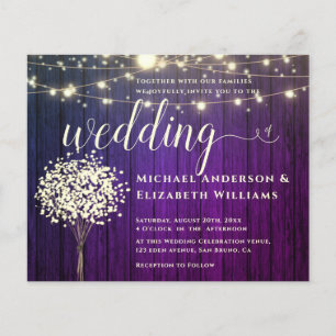 Prospectus 11,4 Cm X 14,2 Cm Chaîne de lumière blanche et mariage de bois natur