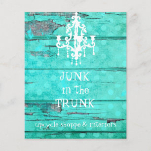 Prospectus 11,4 Cm X 14,2 Cm Chandelier en bois Vintage GC Aqua