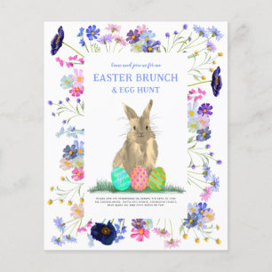 Prospectus 11,4 Cm X 14,2 Cm Chasse aux oeufs de Pâques Brunch Bunny Budget flo