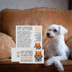 Prospectus 11,4 Cm X 14,2 Cm Chat et chien, Service de pose d'animaux de compag