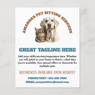 Prospectus 11,4 Cm X 14,2 Cm Chien et chat Chien Service de marche Circulaire