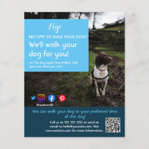 Prospectus 11,4 Cm X 14,2 Cm chien marcheur animal de compagnie assis service t