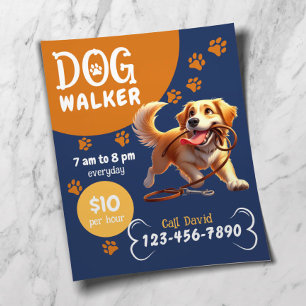 Prospectus 11,4 Cm X 14,2 Cm Chien Walker animal de compagnie assis joyeux chie