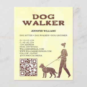 Prospectus 11,4 Cm X 14,2 Cm Chien Walker Faux Gold Parties scintillant QR Code