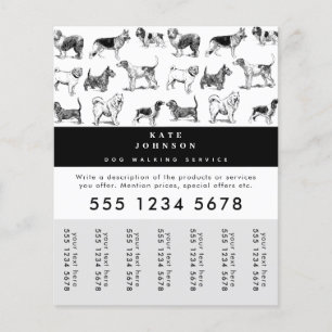 Prospectus 11,4 Cm X 14,2 Cm Chien Walker Grooming Chien Trainer Tags Tear Off