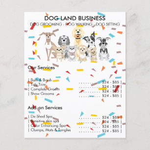 Prospectus 11,4 Cm X 14,2 Cm Chiens confetti arc-en-ciel