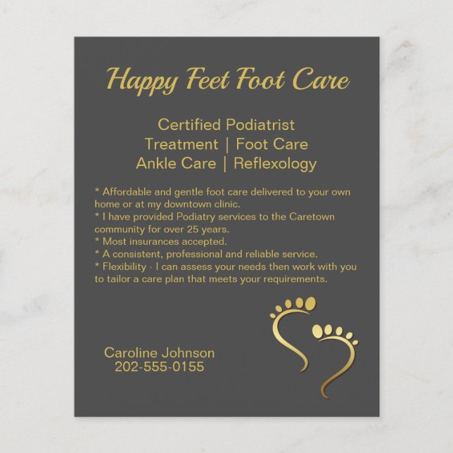 Prospectus 11,4 Cm X 14,2 Cm Chiropodiste podiatre promotionnel (Devant)