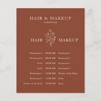 Prospectus 11,4 Cm X 14,2 Cm Chronologie du maquillage des cheveux du Mariage B