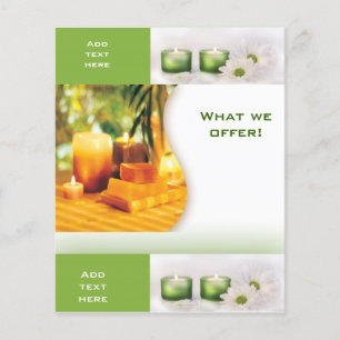 Prospectus 11,4 Cm X 14,2 Cm Circulaire Beauté Salon Spa Vert 3 Modèle Petit