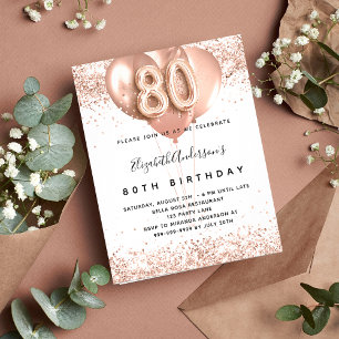 Prospectus 11,4 Cm X 14,2 Cm Circulaire d'invitation pour les ballons d'or rose