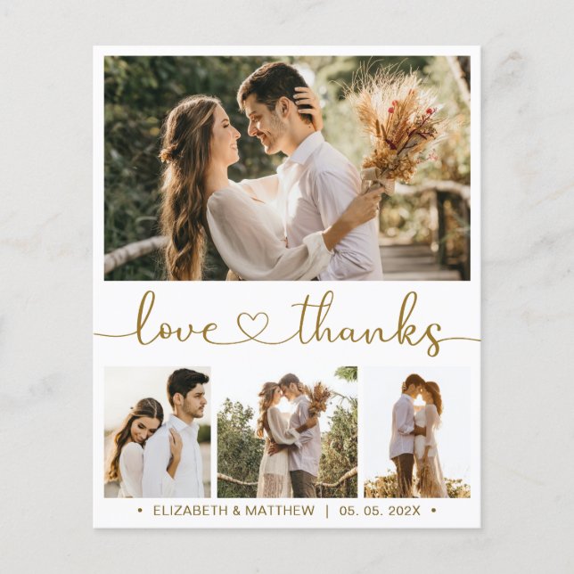 Prospectus 11,4 Cm X 14,2 Cm Circulaire du Mariage de Collage de photos Budget (Devant)